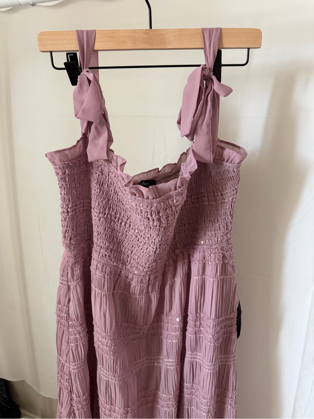 Lulus Tie-Shoulder Maxi Dress in Dusty Mauve